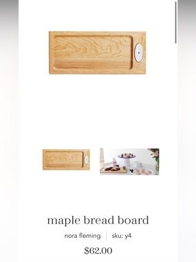 Nora Fleming JK Adams Maple Bread Board with Built-in Butter Dish